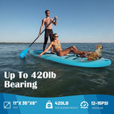 Load image into Gallery viewer, Crescent 11&#39;x35&quot; Ultra-Wide Inflatable SUP Board | 420lb Capacity &amp; 18lb Lightweight