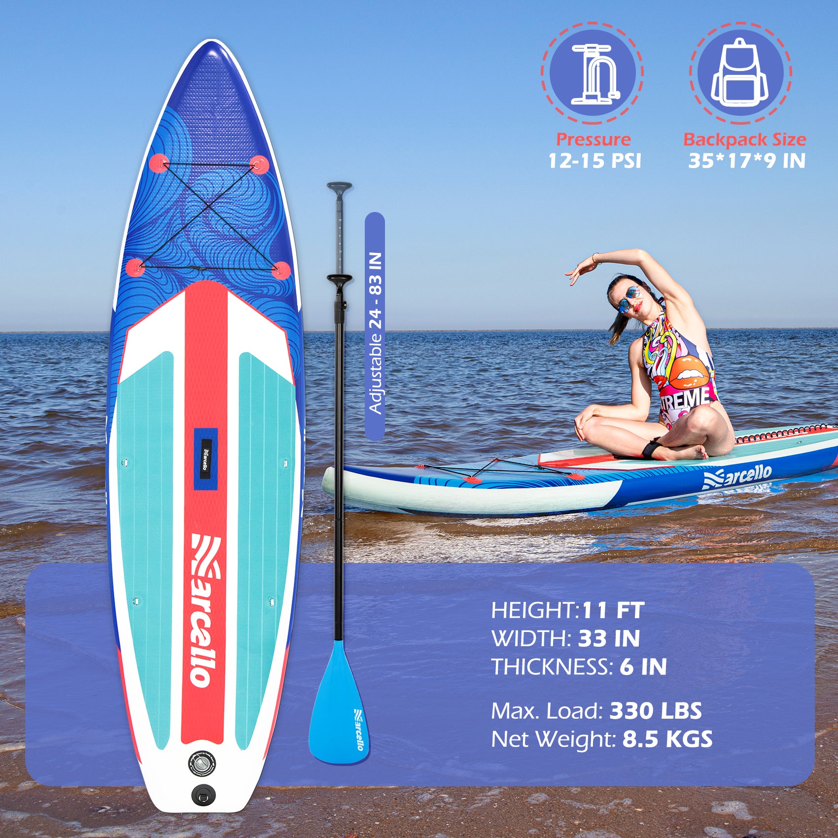 RIPPLES 11' Touring Inflatable Paddle Board