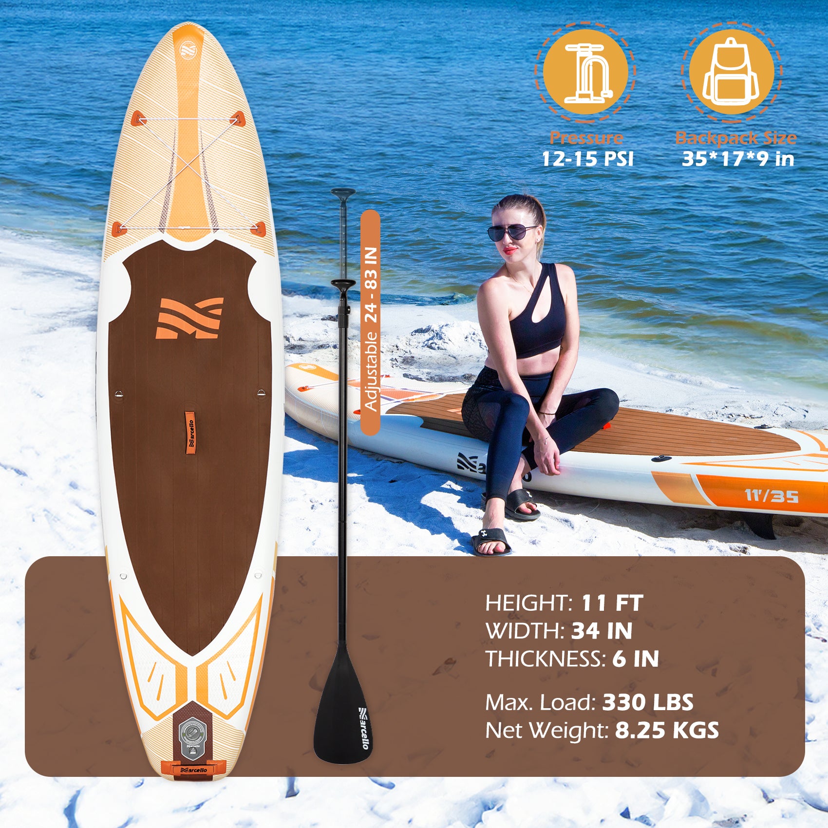EAGAR 11' All Around Inflatable Paddle Board