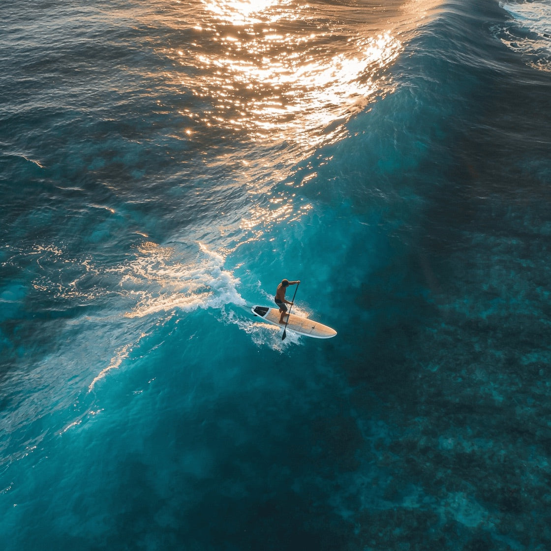 Paddleboard on turquoise water